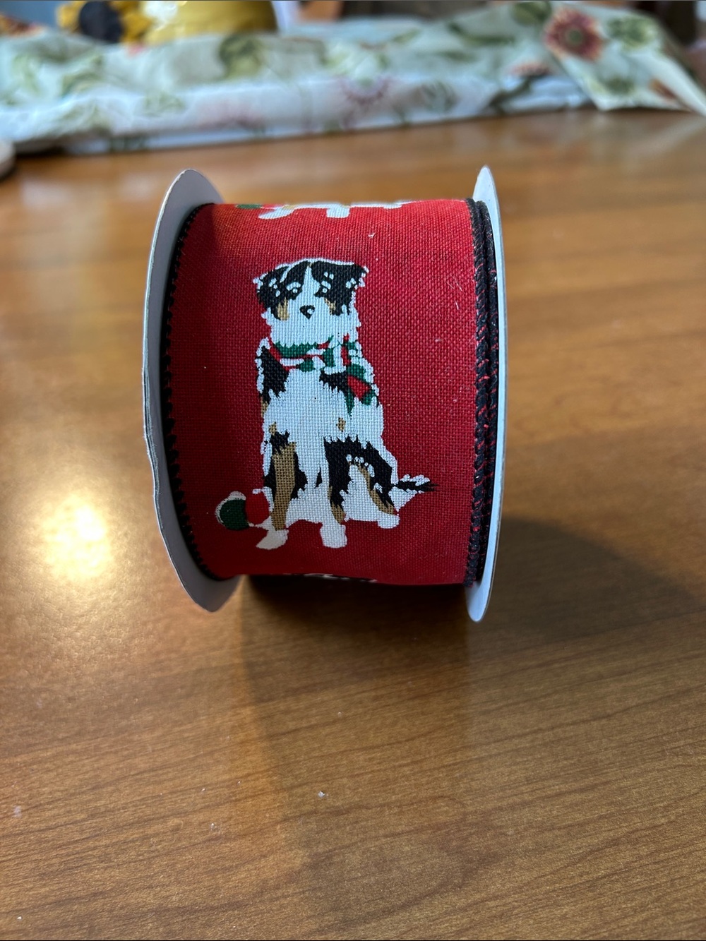 Celebrate It Red Dog Pattern Holiday Ribbon